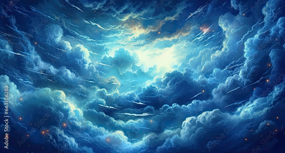 Fototapeta premium Blue Starlit Sky