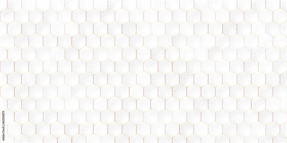 Fototapeta premium Abstract seamless modern and creative white hexagon background. Creative and decorative modern technological hexagon pattern background.