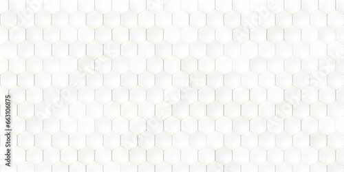 Abstract seamless modern and creative white hexagon background. Creative and decorative modern technological hexagon pattern background.
