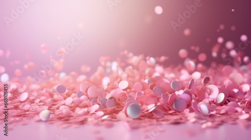 Abstract Creative Template.Pastel Pink Glitter bokeh light defocused wallpaper background 