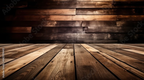 Creative template concept. Empty wooden shed wood walls wallpaper background. photo