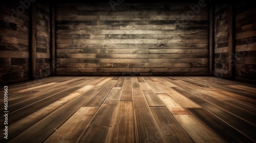 Creative template concept. Empty wooden shed wood walls wallpaper background. photo