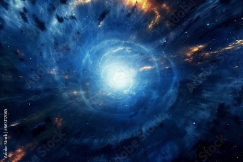 Blue background of a supernova. Generative AI