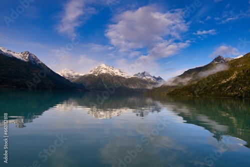 Scenic view of Crescent Lake at Lake Clark National Park, Alaska