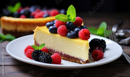 Lemon Cheesecake with Fresh Berries.