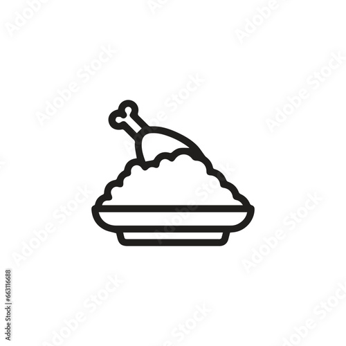 Biryani icon vector. Linear style sign for mobile concept and web design. Biryani symbol illustration. Pixel vector graphics - Vector.	