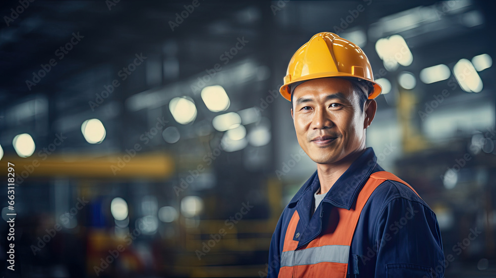 Portrait of an asian male engineer working in a factory Portrait of an asian male engineer working in a factory