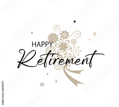 happy retirement card on white background	
