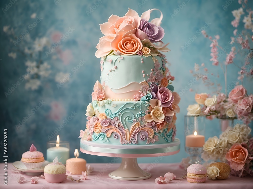 A whimsical, fairytale-inspired wedding cake A whimsical, fairytale-inspired wedding cake