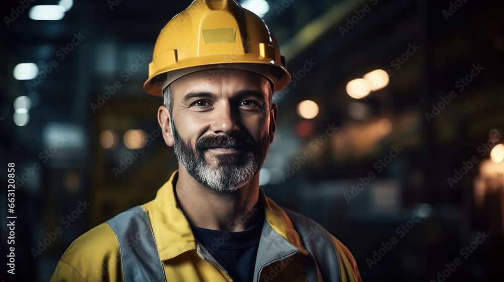 Portrait of a caucasian male engineer working in a factory Portrait of a caucasian male engineer working in a factory