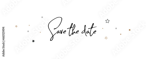 save the date sign on white background	