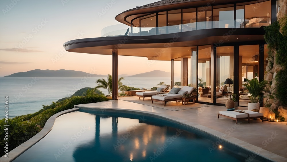 A dream house on the ocean, mountain, and beach - a luxurious retreat with a private infinity pool