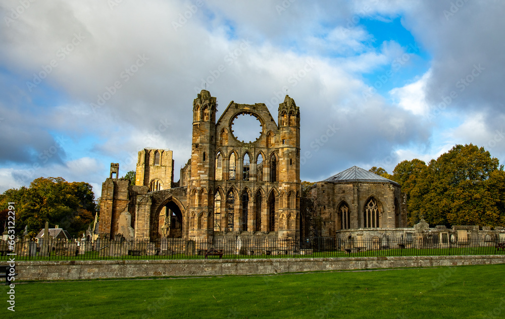 Elgin cathedral and church, Morayshire, Scotland 