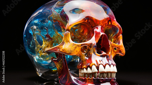 Glass skull art