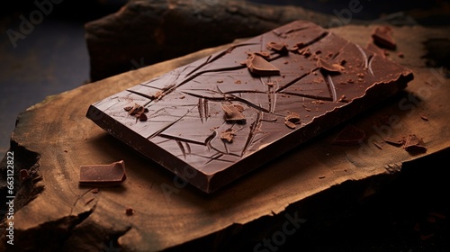 a perfectly tempered chocolate slab, capturing its impeccable shine
