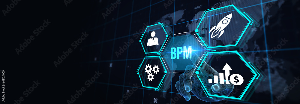 Obraz premium BPM Business process management system technology concept. 3d illustration