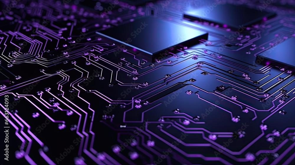 Modern Purple Circuit Board: Innovation in Computer Technology