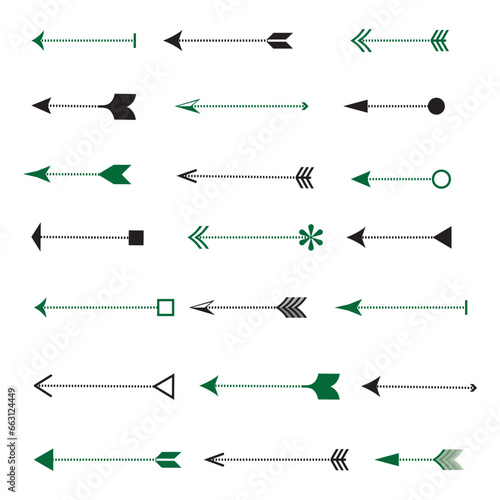 Hand-drawn arrows. Sketch arrow design for business and education. Vector Set