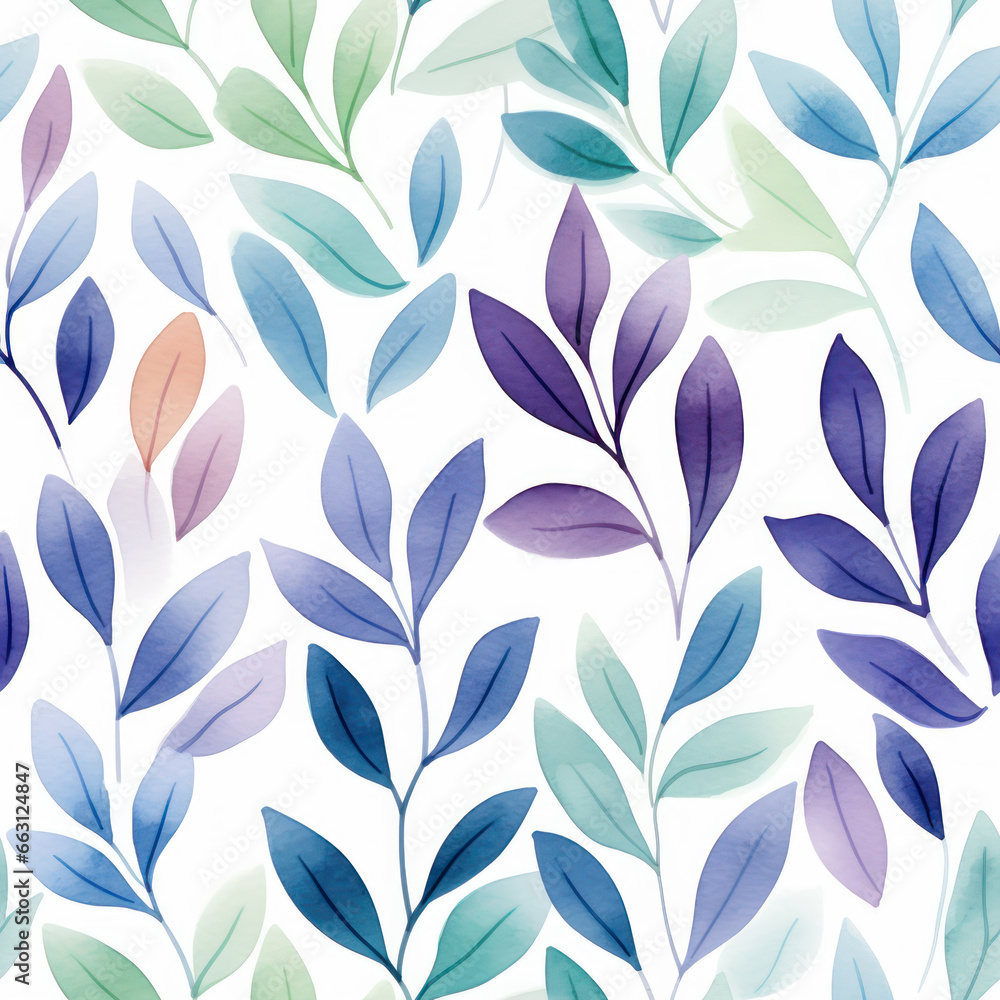 Seamless leaves pattern, botanical background, ai generative Seamless leaves pattern, botanical background, ai generative