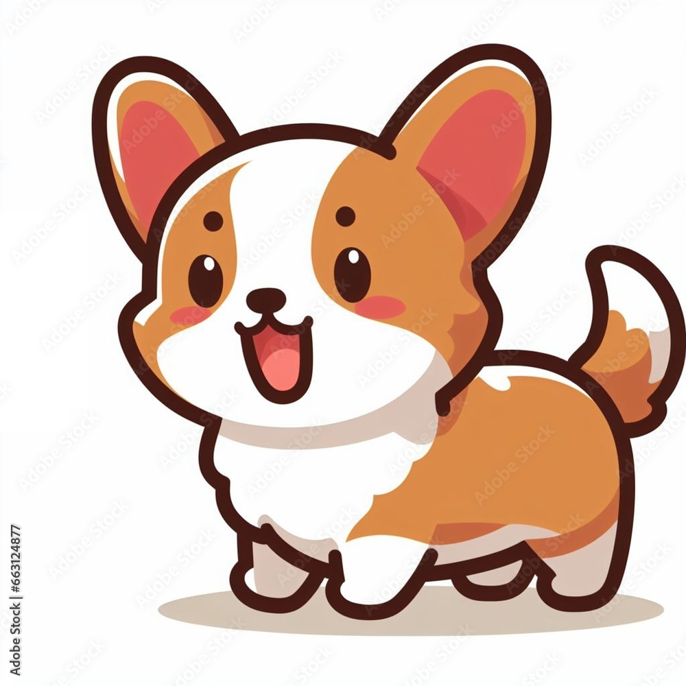 元気なコーギーのイラスト 元気なコーギーのイラスト