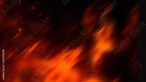 Beautiful light background with artistically arranged flames. Beautiful waves flames and sparks.