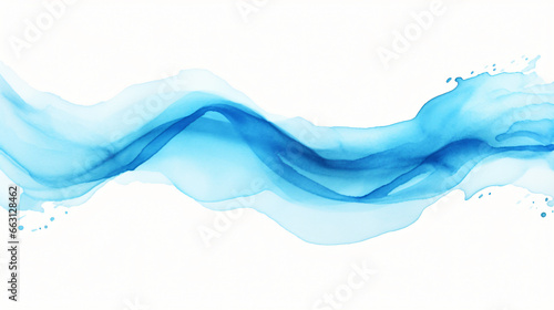 Ink Wave watercolor hand drawn strip blue stain