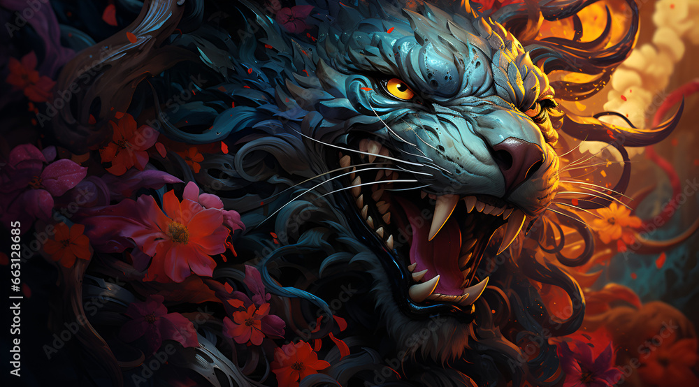 A colorful fantasybased drawing A colorful fantasybased drawing