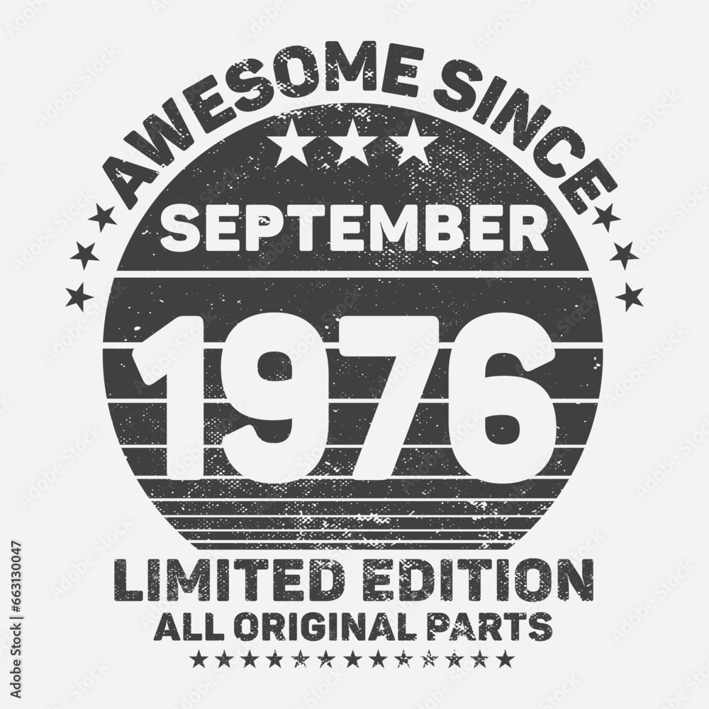 Awesome Since 1976. Vintage Retro Birthday Vector, Birthday gifts for women or men, Vintage birthday shirts for wives or husbands, anniversary T-shirts for sisters or brother