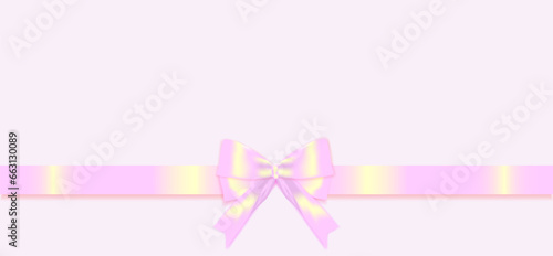 pink ribbon bow.Beautiful design template on white backdrop.