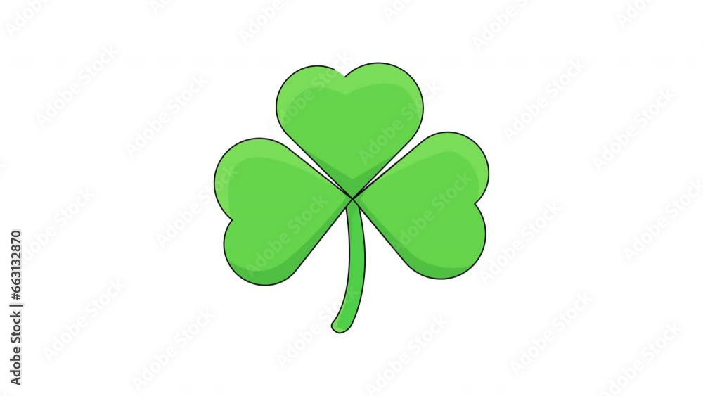 animated video forming a clover leaf icon animated video forming a clover leaf icon