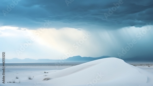 desert sand storm with white sand
