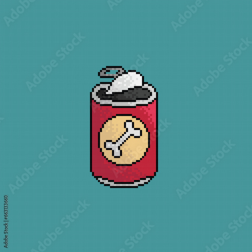 canned dog food pixel art design, graphic resource, assets, Illustration