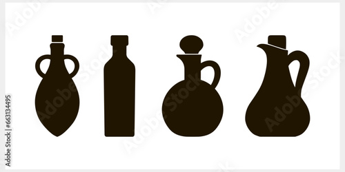 Stencil bottle amphora jug olive oil icon Food clipart Vector stock illustration EPS 10