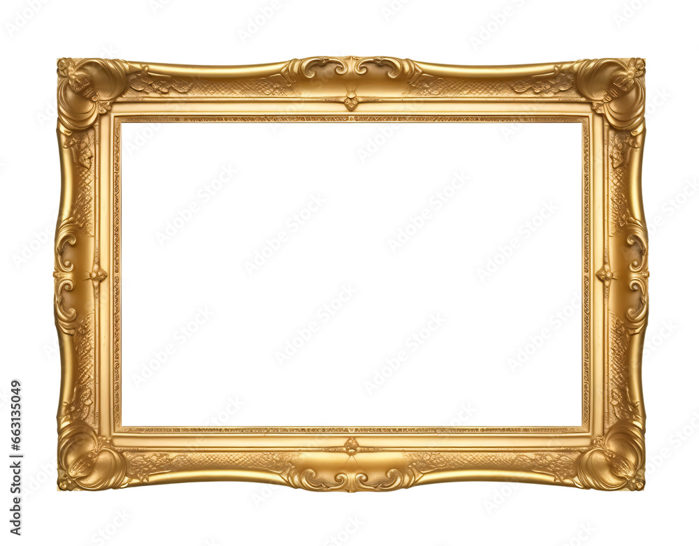 Psd golden frame transparent background Psd golden frame transparent background