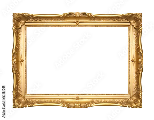 Psd golden frame transparent background