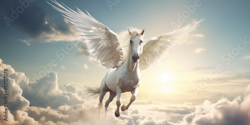 A white horse with wings. © ABDULHAMID