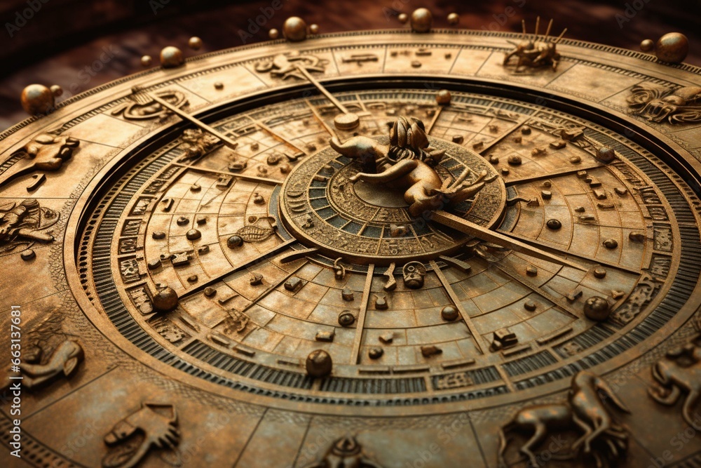 Astrology predictions based on zodiac signs and birth dates. Generative AI - obrazy, fototapety, plakaty 