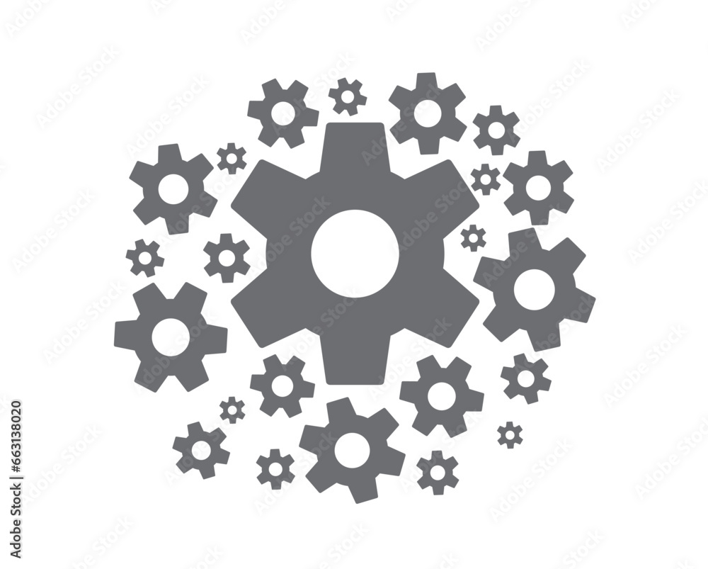 Gear icon isolated on white background. wheel icon. Vector illustration