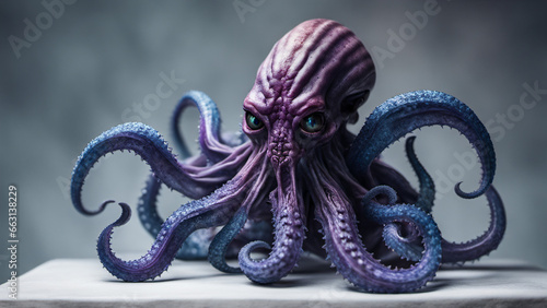A large purple demon with long tentacles like a squid. Strong and fierce