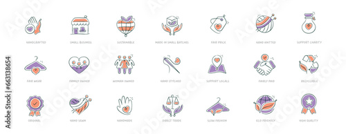 Sustainable and Ethical Handmade Icons. Artisanal Icons for Sustainable Brands. Ethical Handmade Icons for Eco-Friendly Brands