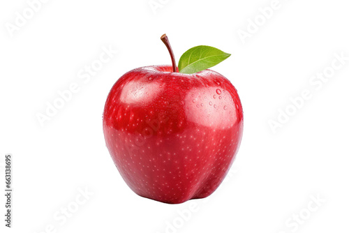 Juicy Red Apple Isolated on Transparent Background