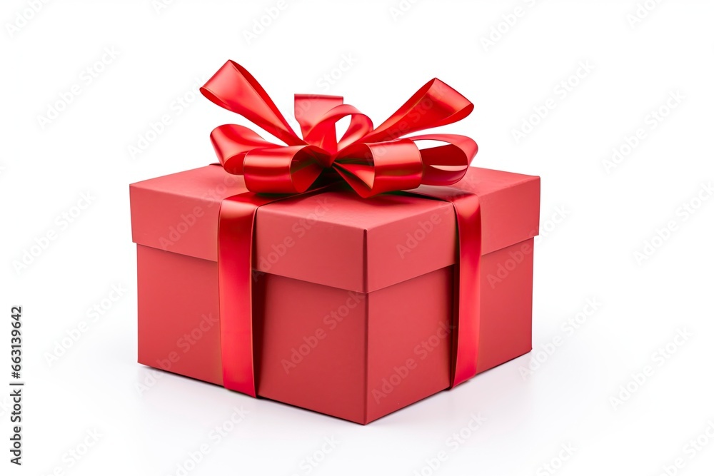 Gift box with red ribbon isolated on white background. Gift box with red ribbon isolated on white background.