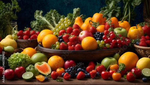A variety of colorful fruits and vegetables, highlighting the role of nutrition in supporting natural immunity.