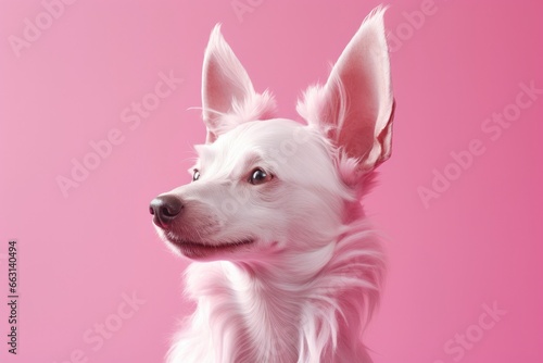 Pink colored dog on Pink Background. © ABDULHAMID