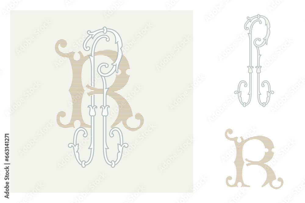 R letter marriage monograms for bride and groom names. Wide and Narrow ...