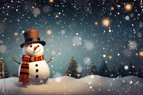 Snowman Christmas celebrating background concept featuring a festive and magical scene © AI Farm