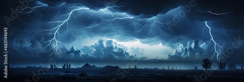 Panoramic view of lightning storm © Farnaces