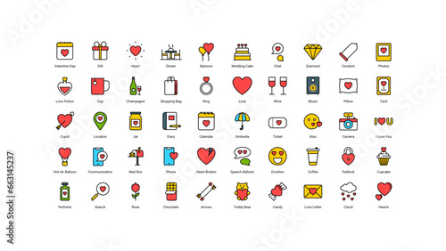 Love & Romance vector icon set