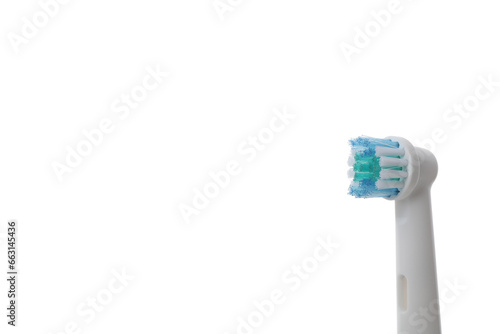 PNG  Working part of electric toothbrush  isolated on a white background