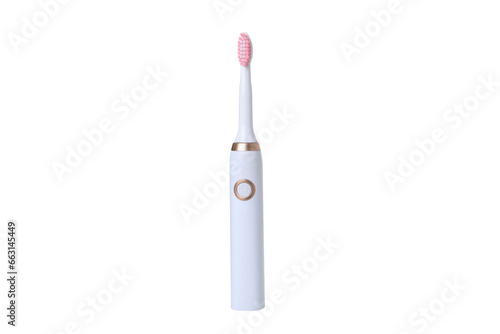 PNG  White electric toothbrush  isolated on white background